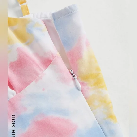 Multicolor Asymmetrical Spaghetti Strap Dress - Picture 8 of 16